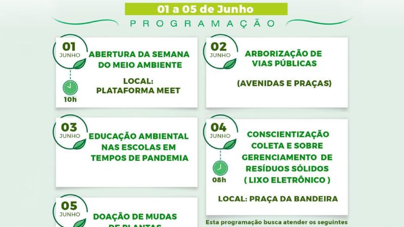 Semana do Meio Ambiente de Piripiri tem início nessa terça-feira, dia 1º