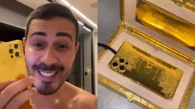 Carlinhos Maia ganha celular de ouro que custa mais de R$ 100 mil