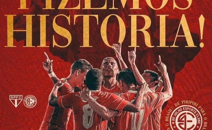 Após campanha histórica 4 de Julho de Piripiri é eliminado pelo São Paulo na Copa do Brasil