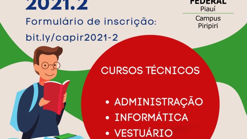 Aproveite esta oportunidade , o IFPI Campus de Piripiri está com inscrições abertas para Cursos Técnicos