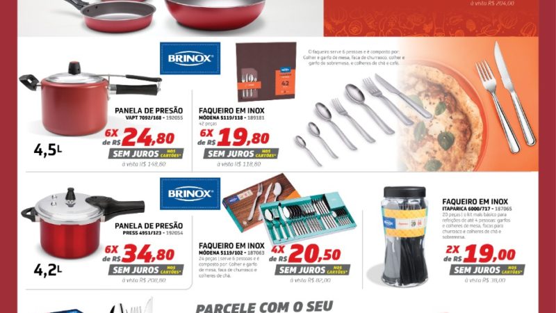 Aproveite a promoção em produtos da linha Brinox no Paraíba de Piripiri e parcele tudo sem juros!