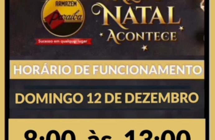 Paraíba de Piripiri informa que estará funcionando em horário especial de Natal neste domingo (12)