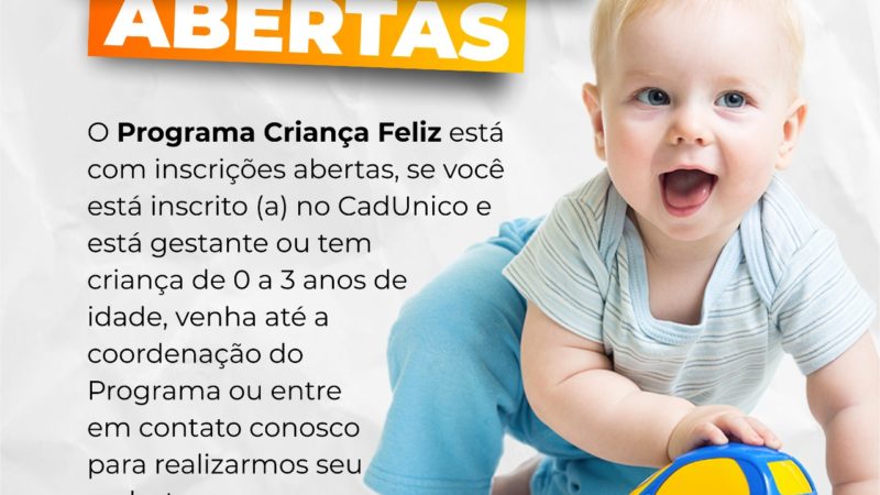 SETAS de Piripiri abre inscrições para o Programa Criança Feliz