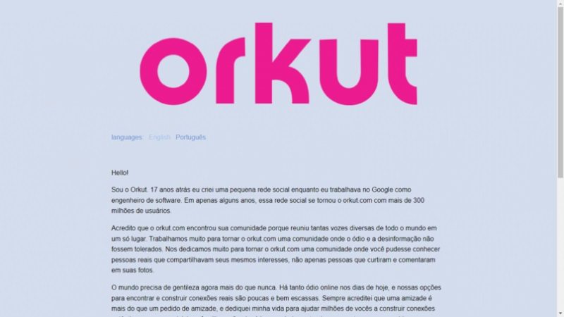 Comeback do milênio: criador do Orkut reativa site e promete novidades