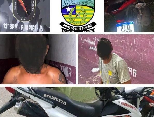 Força Tática prende assaltantes e recupera celular e duas motos roubadas em Piripiri