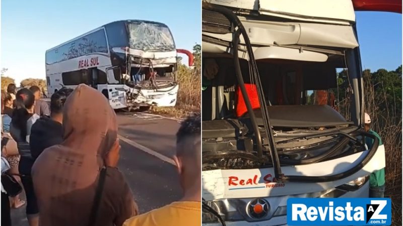 Ônibus com passageiros de Esperantina, se envolve em acidente com mais dois veículos no sul do Piauí