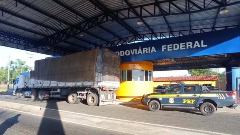 PRF apreende carga de madeira ilegal na BR-343 em Piripiri