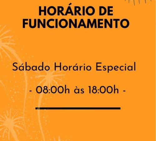 Horário Especial de atendimento no Paraíba neste sábado dia 08 de outubro