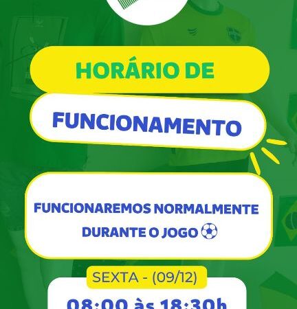 Confira o horário especial de funcionamento nessa sexta-feira dia 09, no Armazém Paraíba de Piripiri