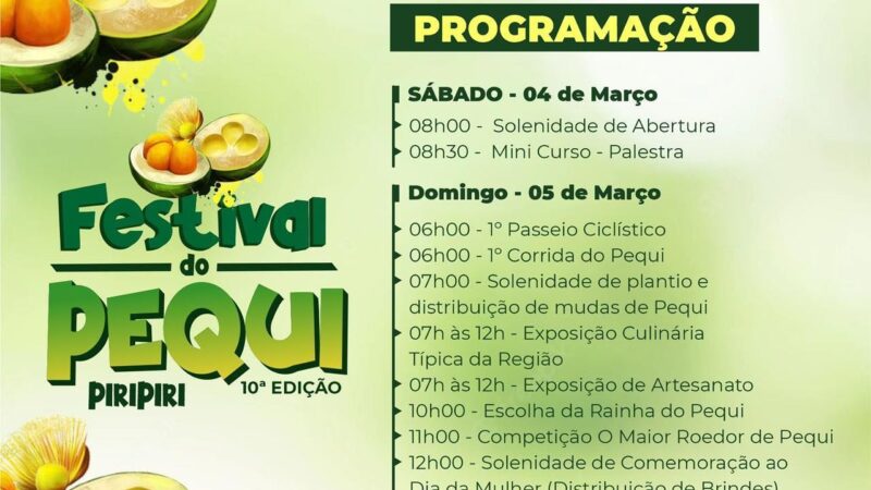 Com apoio da Prefeitura de Piripiri, STTR e SEBRAE acontece neste final de semana a 10ª Edição do Festival do Pequi 2023