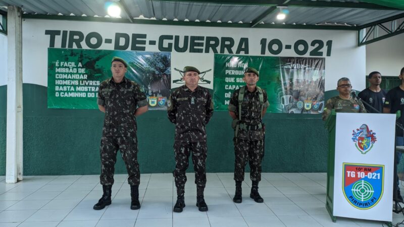 Militares da 10ª Região Militar de Fortaleza fazem inspeção técnica do TG de Piripiri