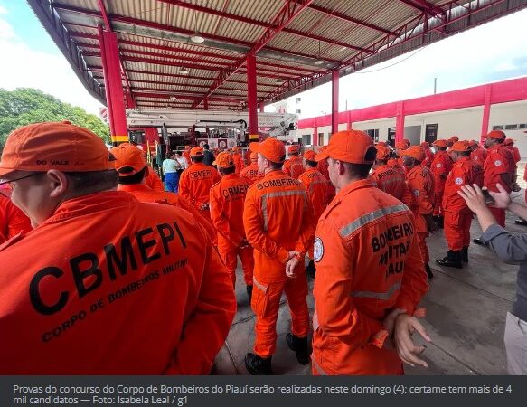 Provas do concurso do Corpo de Bombeiros do Piauí serão realizadas neste domingo (4); certame tem mais de 4 mil candidatos