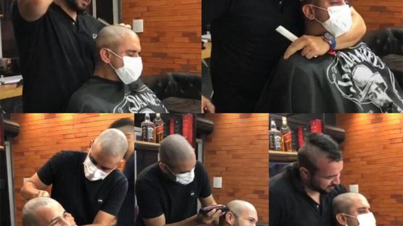 Barbeiro emociona amigo com câncer após raspar o próprio cabelo em sinal de apoio em Pedro II