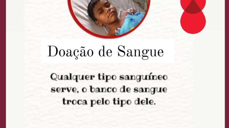 Participe da campanha de doação de sangue e Pix Solidário em prol da saúde do garotinho Miguel Ryan em Piripiri