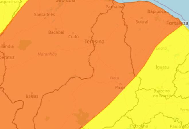 Municípios piauienses recebem novo alerta de chuvas intensas