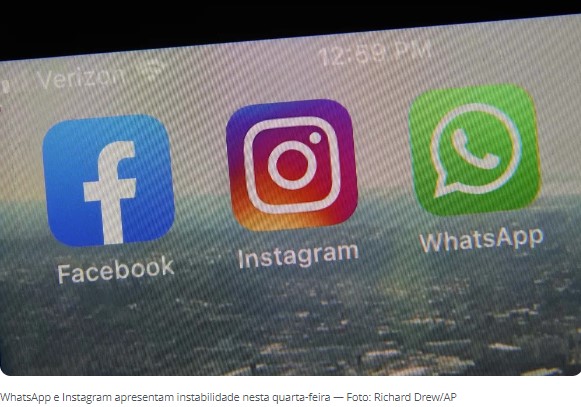 WhatsApp, Instagram e Facebook apresentaram instabilidade nesta quarta-feira