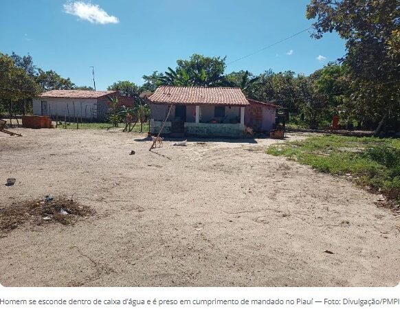 Homem se esconde dentro de caixa d’água e é preso em cumprimento de mandado no Piauí