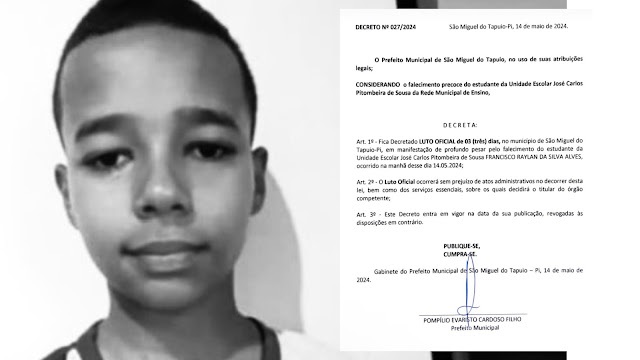 Criança de 11 anos morre após sofrer mal súbito durante aula em escola do Piauí