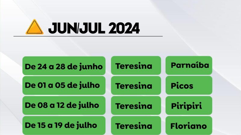 Detran-PI divulga o cronograma de exames práticos dos meses de junho e julho de 2024