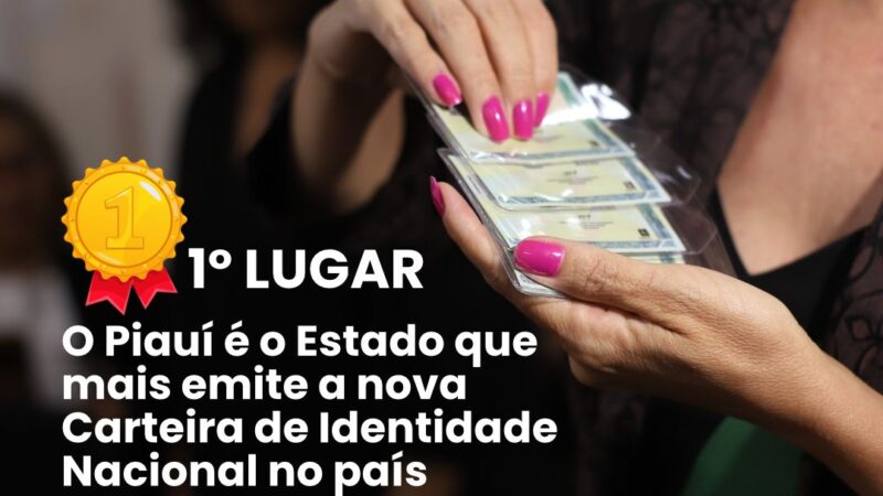 Piauí lidera emissões da Nova Carteira de Identidade Nacional no país