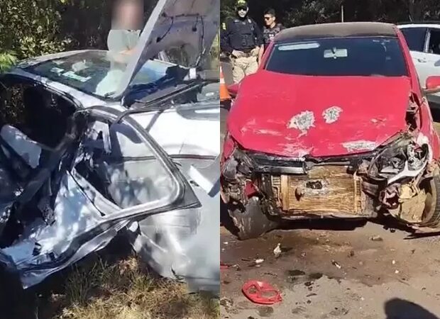 Colisão frontal deixa duas pessoas gravemente feridas na BR-343 em Piripiri