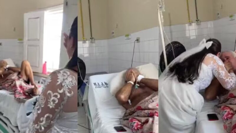 Vídeo: antes de casar, noiva visita pai internado em hospital de Esperantina e vídeo viraliza: ‘turbilhão de emoções’