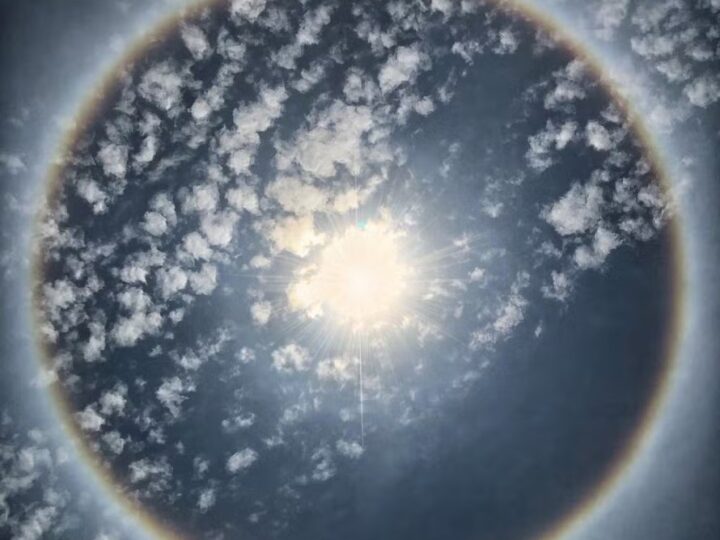 Sinal de chuva? Halo solar se forma ao redor do sol e chama a atenção no Piauí; veja fotos do fenômeno