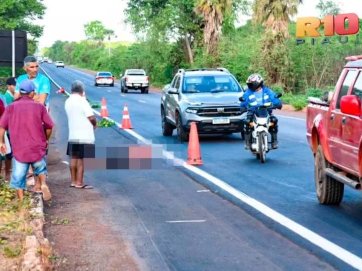 Ciclista morre atropelado em acidente grave na BR-343, zona rural de Piripiri