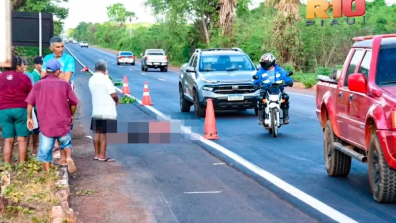 Ciclista morre atropelado em acidente grave na BR-343, zona rural de Piripiri