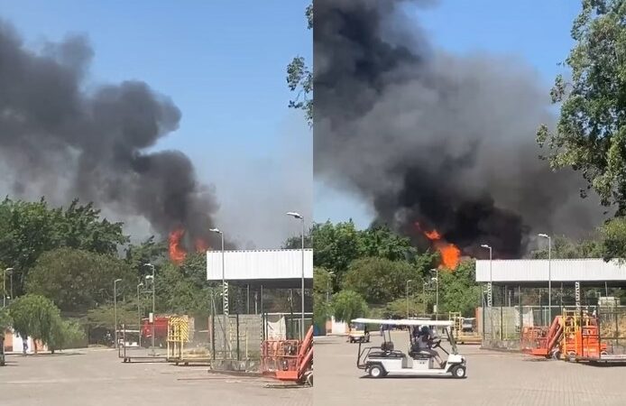 Vídeo: incêndio atinge Estúdios Globo e destrói cidade cenográfica