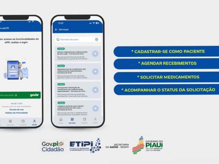 Pacientes podem solicitar medicamentos da Farmácia do Povo pelo app Gov.pi Cidadão