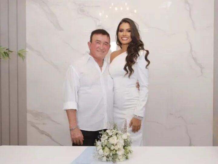 Amado Batista se casa com miss de Mato Grosso 50 anos mais nova