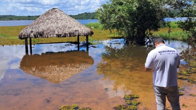 Semarh investiga proliferação de vegetação no Açude Caldeirão em Piripiri