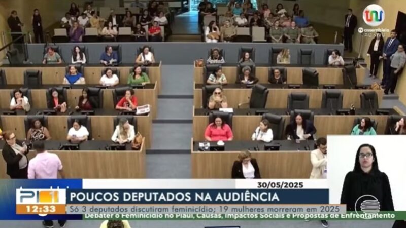 Ausência de 27 deputados do Piauí em audiência sobre feminicídio gera revolta; veja quem não participou