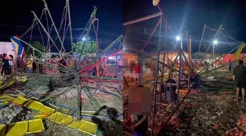 Parque onde brinquedo desabou e deixou feridos estava irregular no Piauí, diz Corpo de Bombeiros