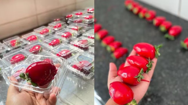 Confeiteira relata ter lucrado mais com morango do amor do que com a Páscoa: ‘espantada com a procura’