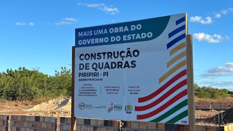 Governo inicia obras de oito quadras poliesportivas em Teresina e Piripiri com recursos do OPA