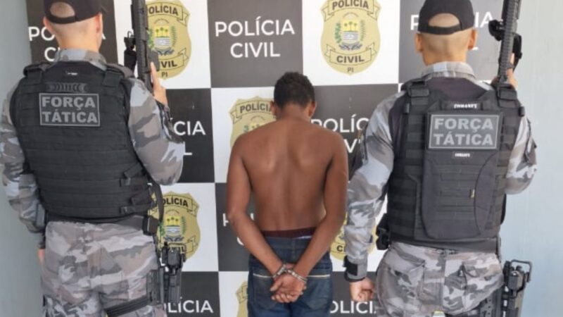 Jovem é preso acusado de agredir a própria mãe no interior do Piauí