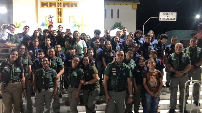 PIRIPIRI – Grupo Escoteiro Erivaldo Sandro coordena logística nas novenas e procissões na Festa da Padroeira