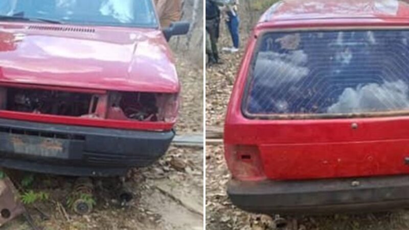 Carro furtado é encontrado depenado no interior de Batalha