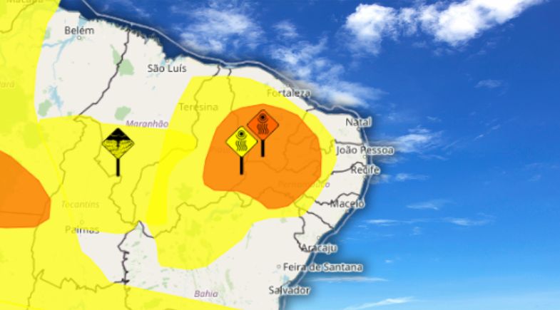 Picos registra 2º maior temperatura do país e Piauí tem alerta de chuvas para 29 cidades