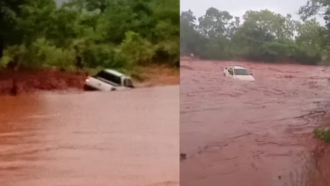 ‘Quando vimos, a água estava em cima’, diz mulher que estava em carro arrastado por água durante enxurrada no Piauí