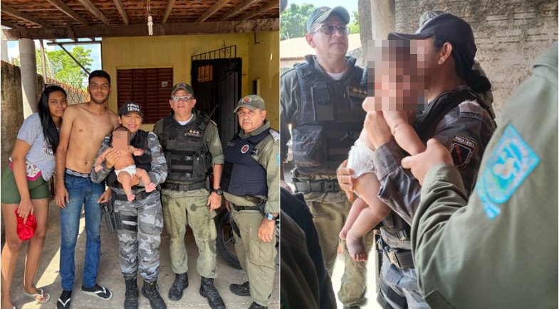 Bebê engasgado com leite materno é salvo por PM na zona Sul de Teresina