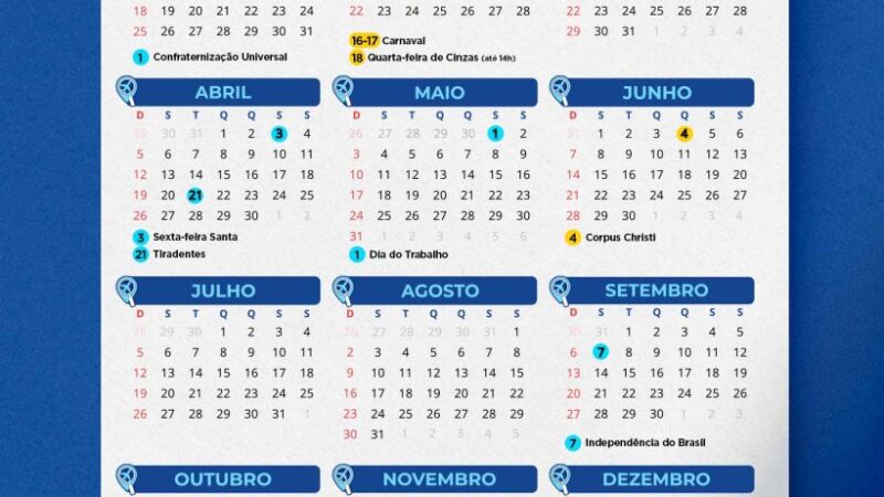 Governo do Piauí divulga calendário oficial de feriados e pontos facultativos de 2026