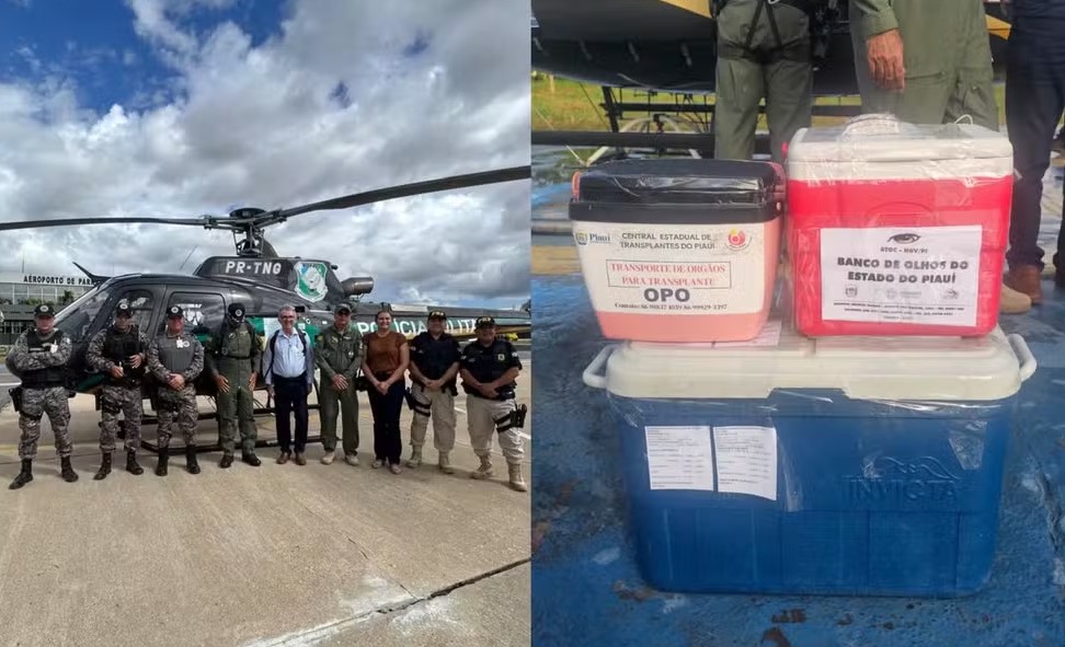 Fígado, rins e córneas são transportados por mais de 300 km em helicóptero para transplante no PI